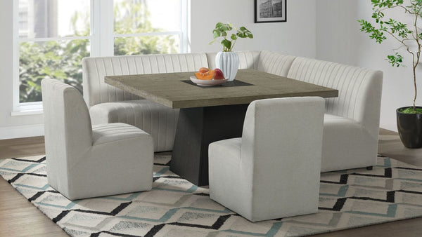 6 Pc Jemma Dining Set (Table, 2 Benches, 2 Chairs, & Corner)